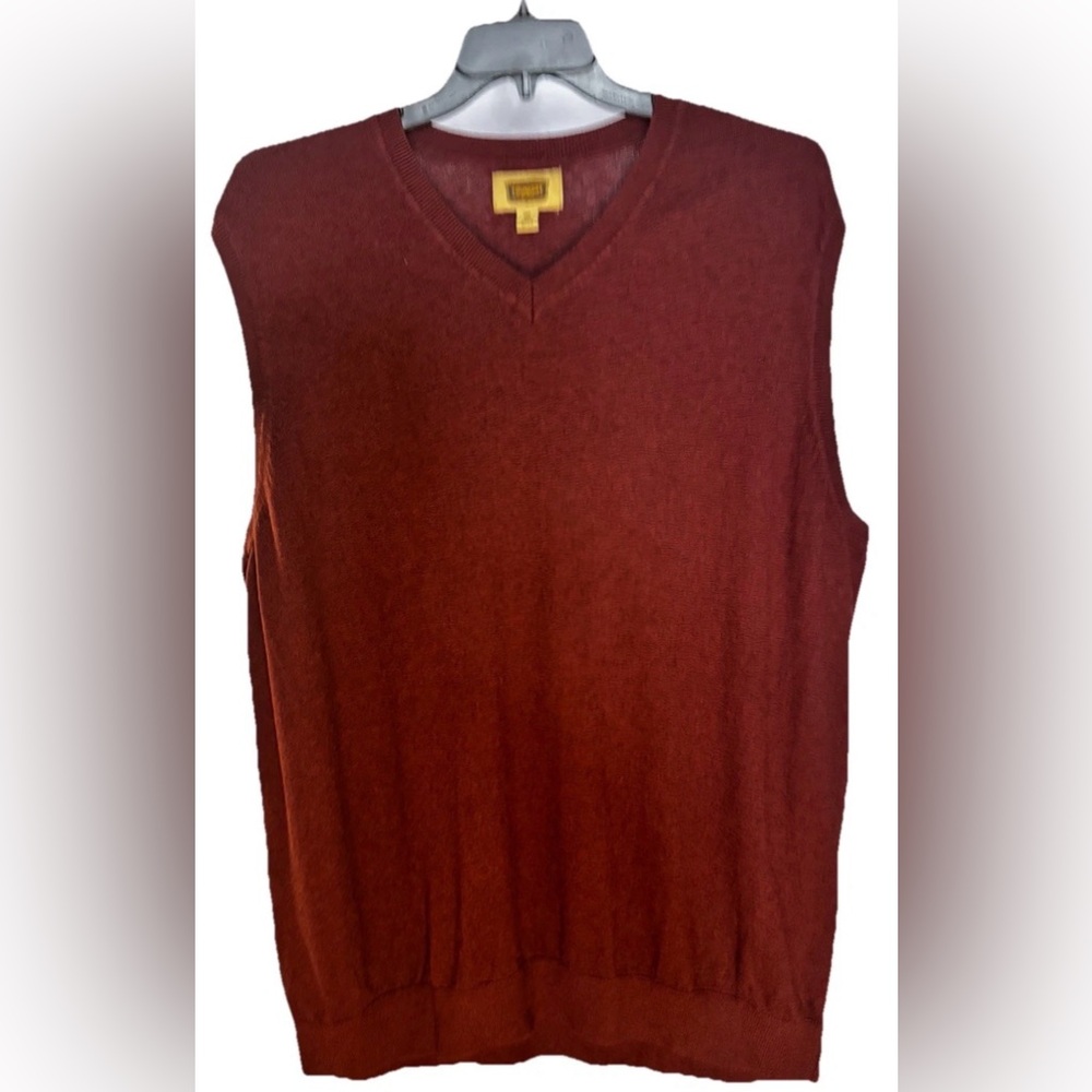 The Foundry Supply Co. Men's V-Neck Sweater Vest - Maroon